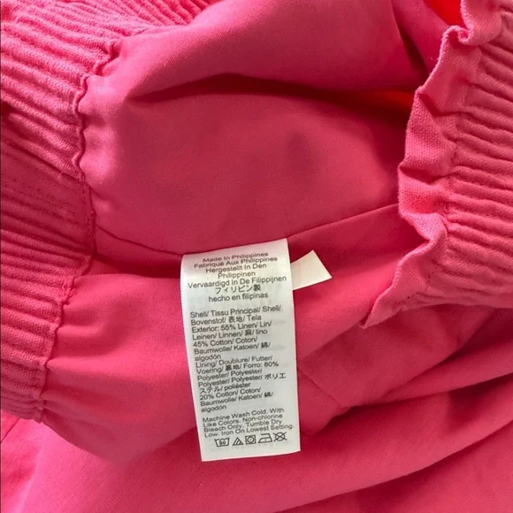 J Crew Linen Cotton Lined Pink Women's Skirt 14 w Pockets